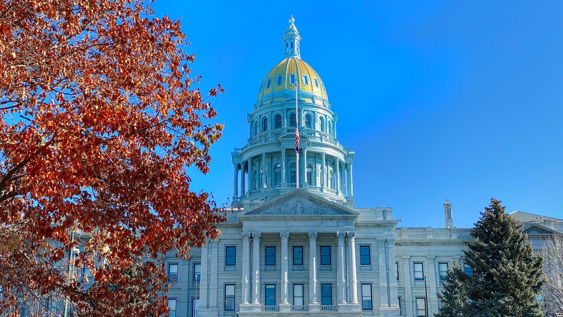 The Colorado State Capitol building on an autumn day
