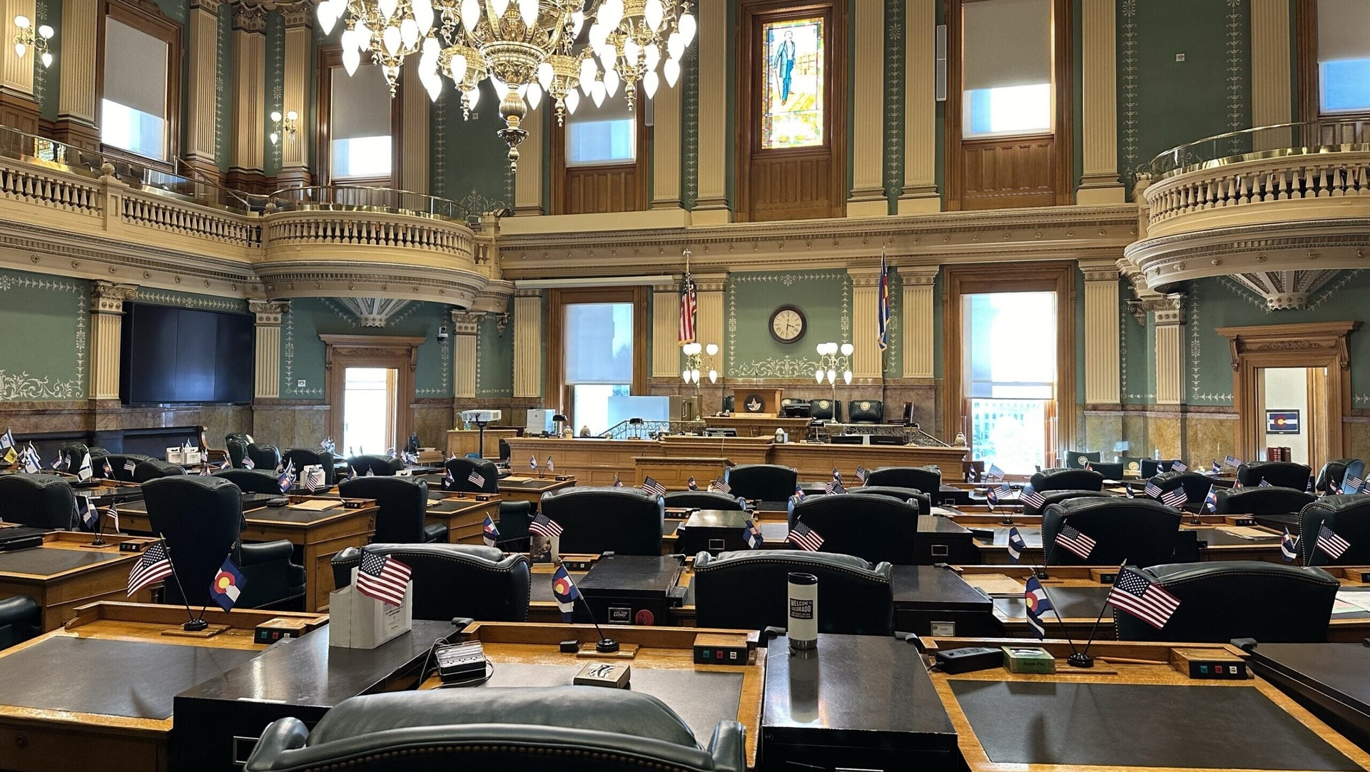 The chambers of the Colorado House of Representatives